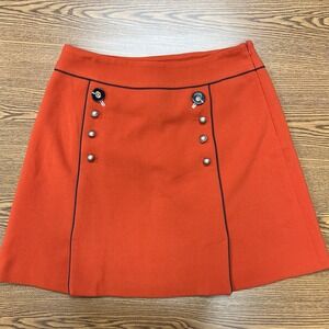 Anthropologie Leifdottir Regatta Orange Skirt Sz 6 Women's Red EUC Vintage Style